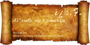 Örmény Fiametta névjegykártya